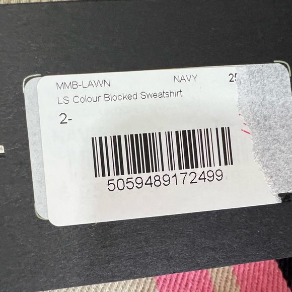 NWT Ted Baker London Lawn Colour Block Sweatshirt Sweater Navy/Pink Men’s Size:S - Picture 9 of 12